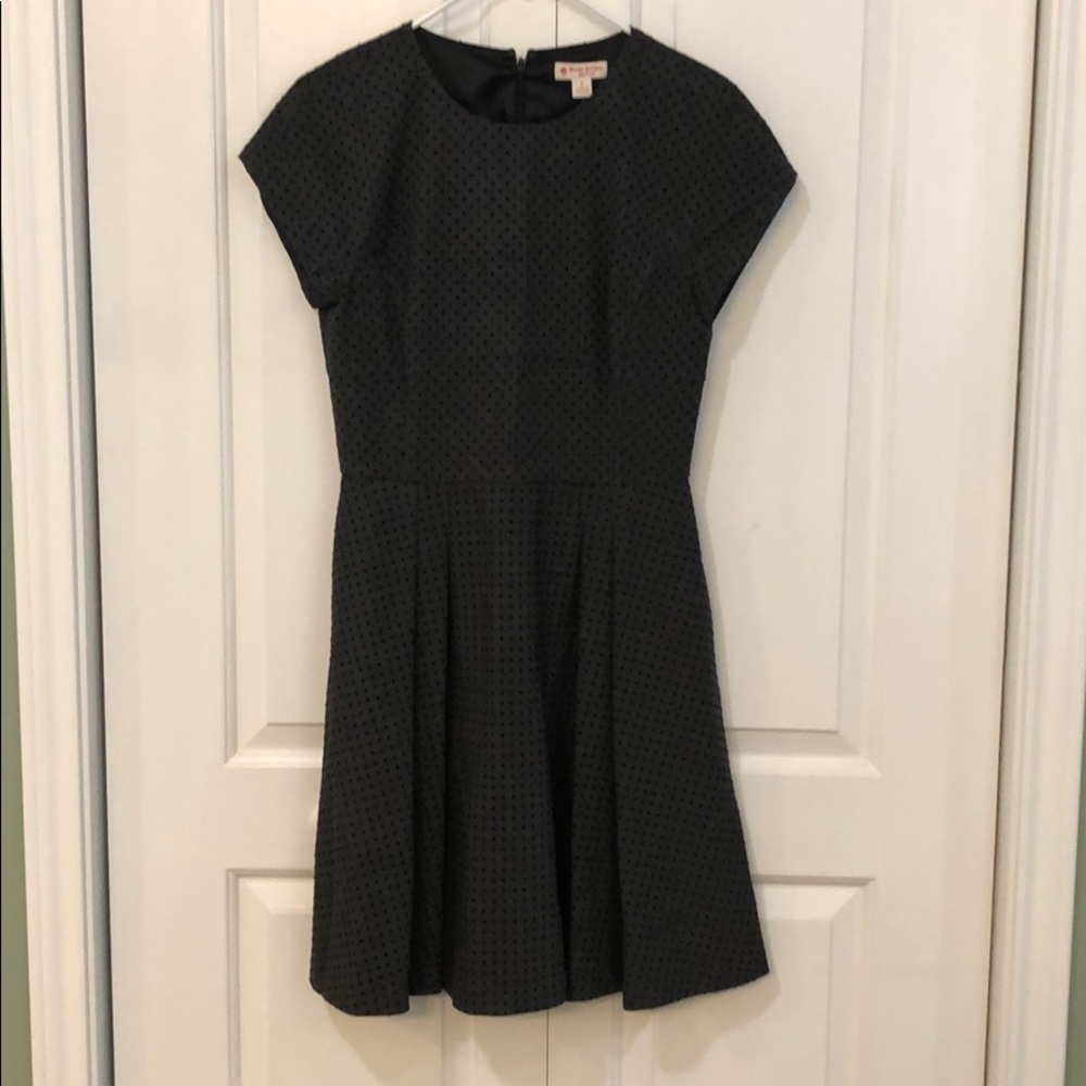 Brooks Brothers grey and black polka dot dress